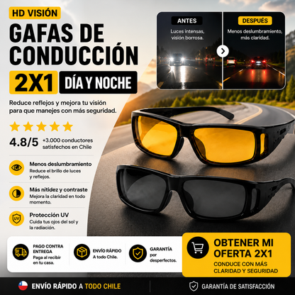 HD VISION - Gafas De Conducción 2x1 Dia Y Noche