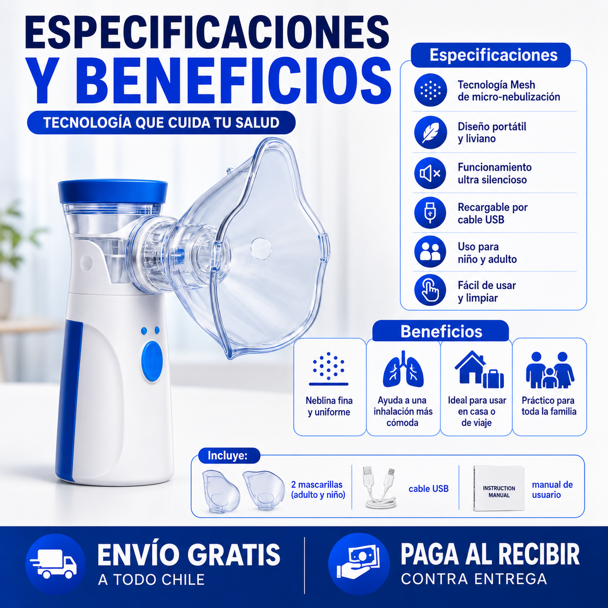Nebulizador Portátil Inalámbrico