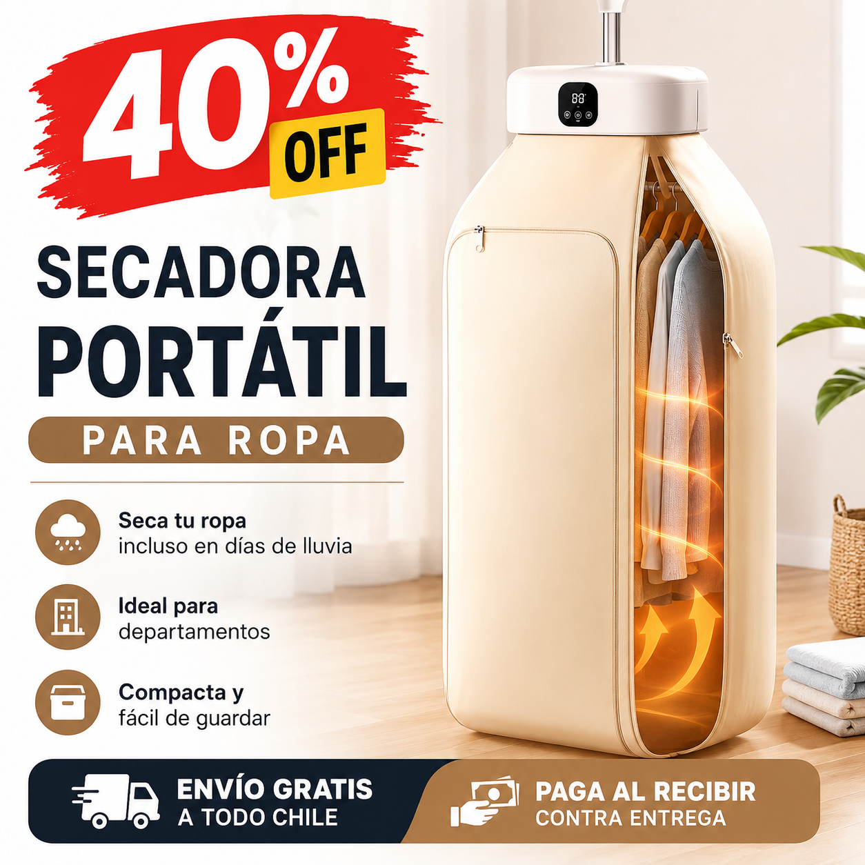Secadora Ropa Portátil